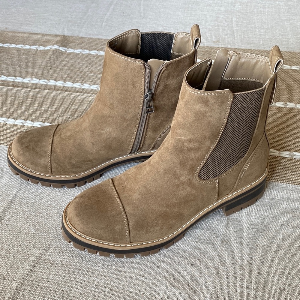 Time and Tru Tan Suede Chelsea Boots